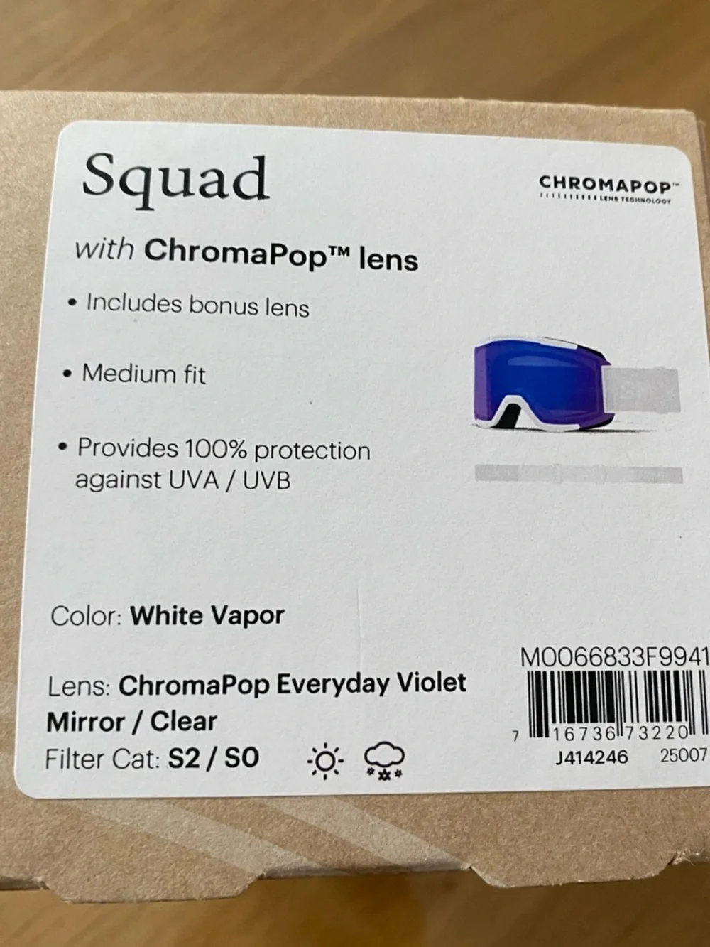 SMITH | Goggles | Squad w/ChromaPop Lens | White Vapor | Medium | Unisex - Picture 11 of 11
